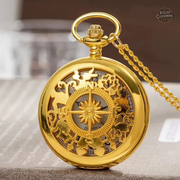 Style rétro de montre de poche en or antique