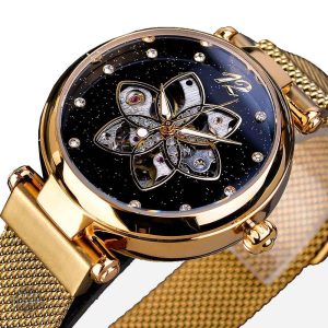 Montre Squelette Fleur Mécanique Steampunk Femme