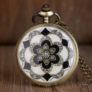 Montre Femme Fleur Blanche a Gousset Steampunk