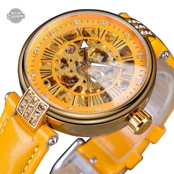 montre-femme-squelette-1 Montre Squelette Jaune pour un style steampunk féminin