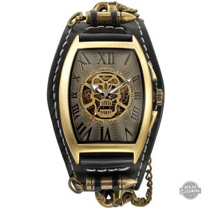 Montre dandy noire inspirée de l'univers gothique