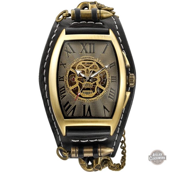Montre dandy noire inspirée de l'univers gothique
