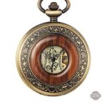 Montre à gousset steampunk en bois Corsaire