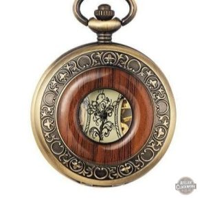 Montre à gousset steampunk en bois Corsaire