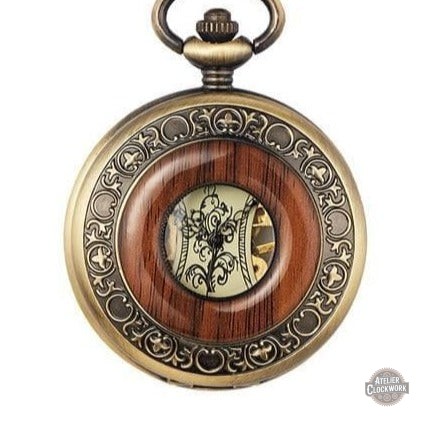 Montre à gousset steampunk en bois Corsaire