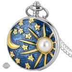Montre à Gousset « Céleste » - Design Lune & Étoiles