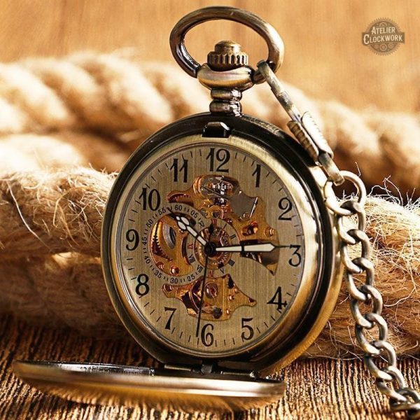Montre vintage à gousset pour homme en cuivre