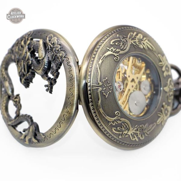 Garde-temps Dragon à gousset, style asiatique