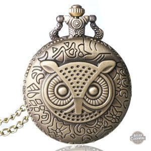 Montre Gousset Hibou Steampunk, garde-temps unique