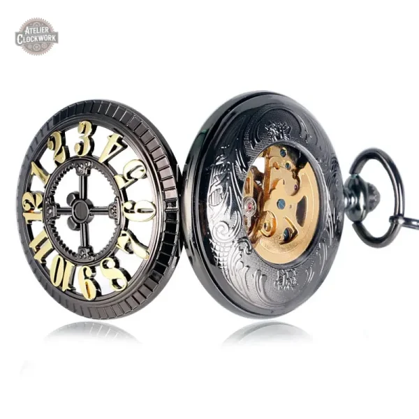 Montre gousset squelette, mouvement automatique, charme vintage