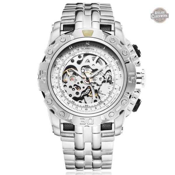 Design de montre squelette pour homme, style unique