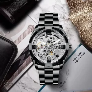 Accessoire dandy pour homme, montre à mécanisme visible