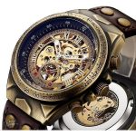 Design élégant de montre squelette pour homme