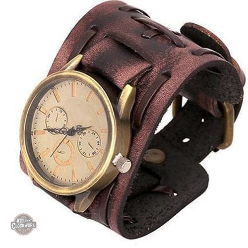 montre-homme-vintage-bracelet-cuir-steampunk-store-1 Montre Homme Vintage - Saint-Exupéry