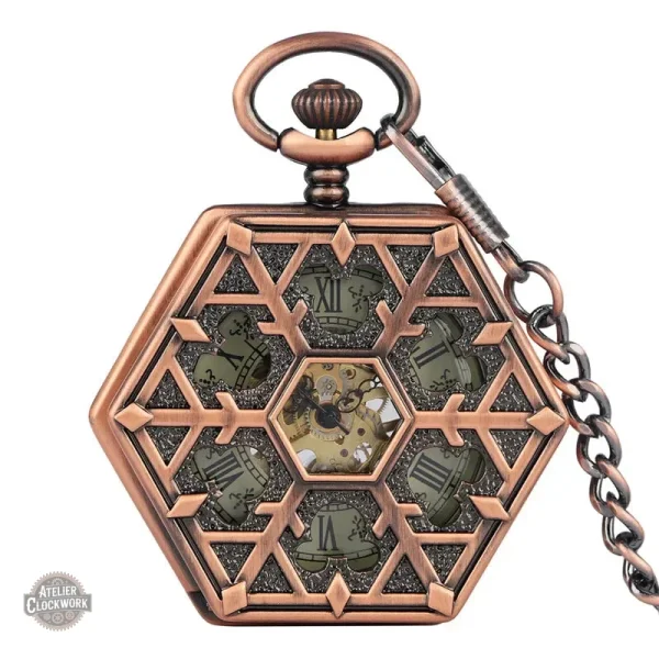 montre-poche-hexagonale-femme-1 Montre Gousset Femme Hexagonale Romantique