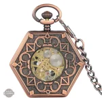 Montre à gousset design hexagonal pour femmes
