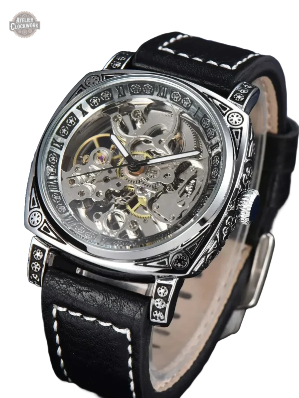 montre-squelette-automatique-homme-bracelet-cuir-1 Montre automatique squelette homme LONGLUX