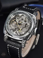 Design élégant de montre squelette pour homme