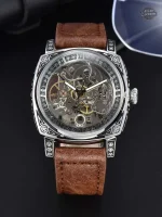 Montre homme à mouvement automatique et squelette