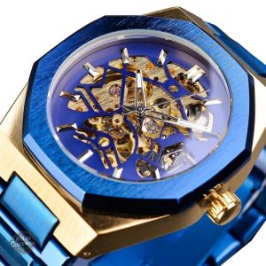 Montre Squelette Bleu - Steampunk