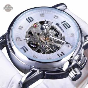 Montre Squelette Blanche Steampunk Femme