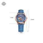 Montre design steampunk pour femmes en bleu
