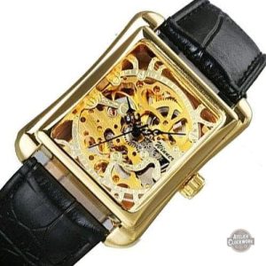 Montre Femme Squelette Rectangle Steampunk
