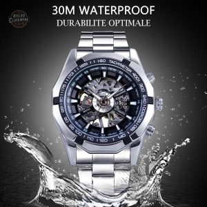 Montre squelette homme au style vintage