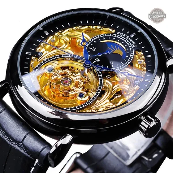 Montre à mécanisme visible, style vintage