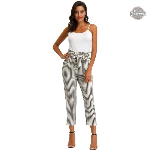 Pantalon chic steampunk à rayures