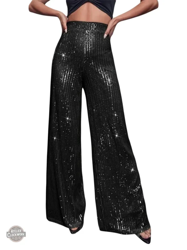 Pantalon Évasé Femme avec Touche Rétro