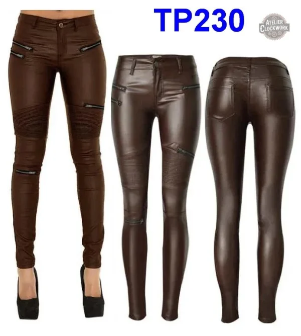 Pantalon simili cuir élégant