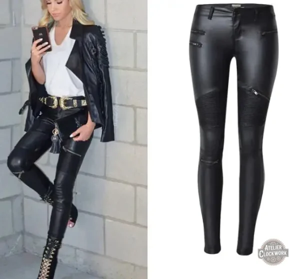 Pantalon simili cuir pour femme