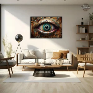 Oeil steampunk avec détails rétro