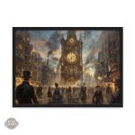 Tableau steampunk représentant un univers mécanique