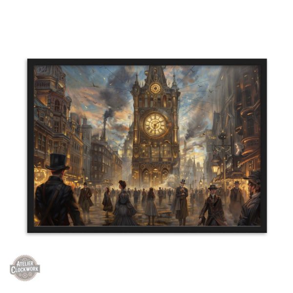 Tableau steampunk représentant un univers mécanique