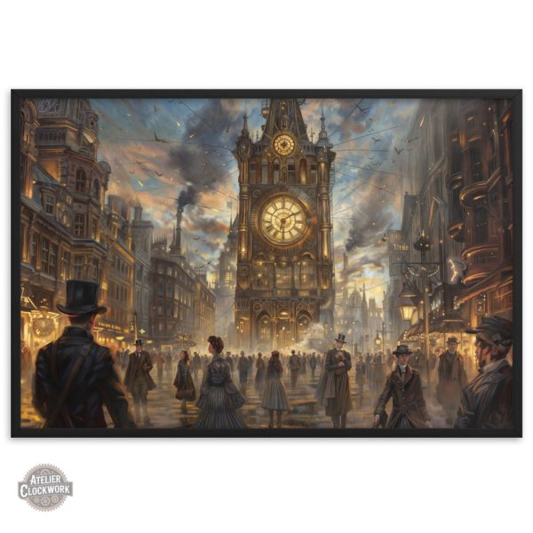 Œuvre d'art steampunk sur le voyage temporel