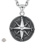 Collier Pendentif Boussole en Argent Steampunk