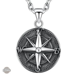 Collier Pendentif Boussole en Argent Steampunk