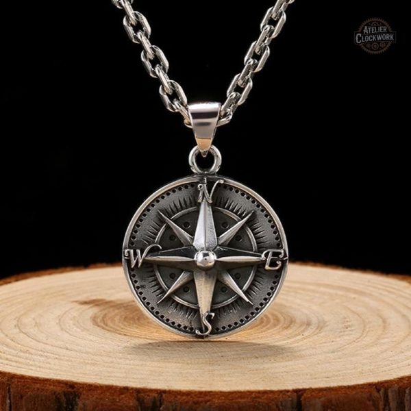 Collier élégant en argent, inspiration steampunk