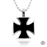 Collier Pendentif Croix de Malte pour homme style steampunk