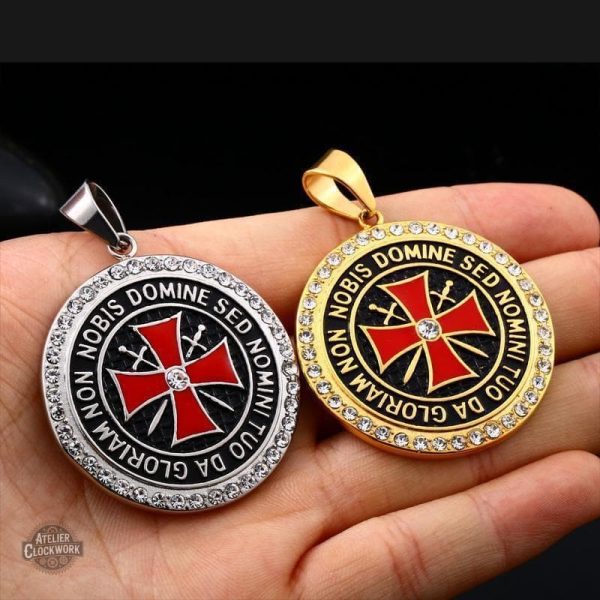Pendentif élégant homme, motif Templar Steampunk