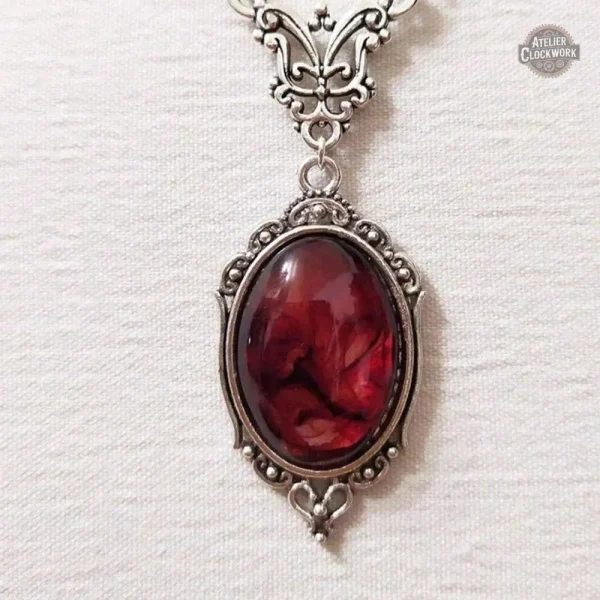 pendentif-femme-pierre-rouge-steampunk-store-1 Pendentif Femme Pierre Rouge Victorienne Steampunk