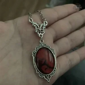 Bijou Steampunk Femme avec Pierre Rouge Élégante