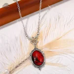 Collier Victorien en Pierre Rouge pour Femme