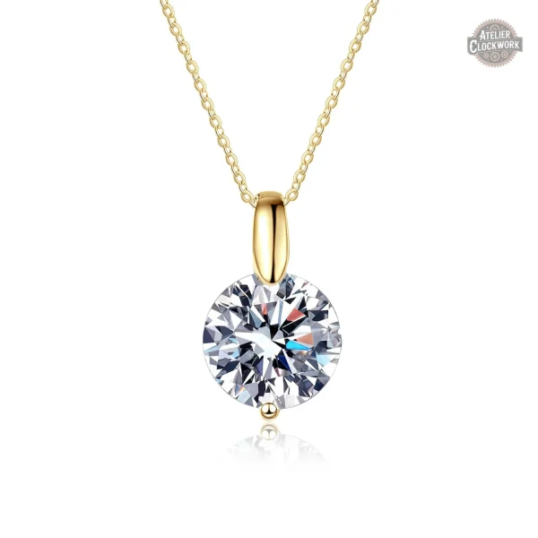 Pendentif femme en moissanite, fusion du passé et futur