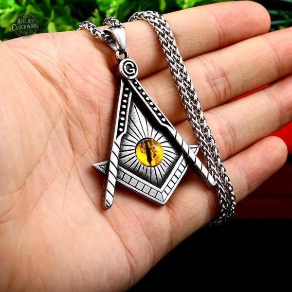 Pendentif franc-maçon, touche élégante pour look steampunk