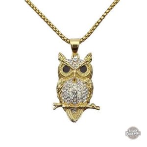 Pendentif Hibou Doré Steampunk