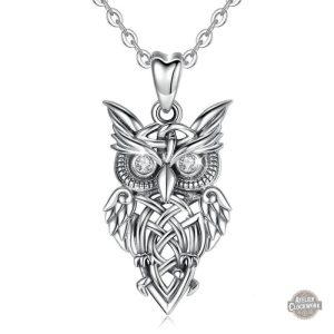 Pendentif Hibou Argent Steampunk