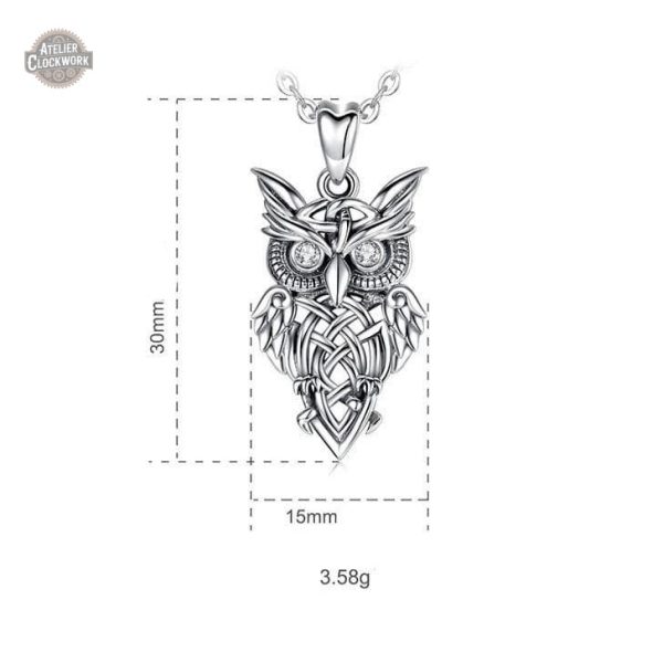 Hibou argent steampunk, accessoire pour femme élégante
